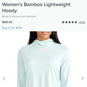 Free fly womens lightweight bamboo hoodie in glacier size XL BRAND NEW.